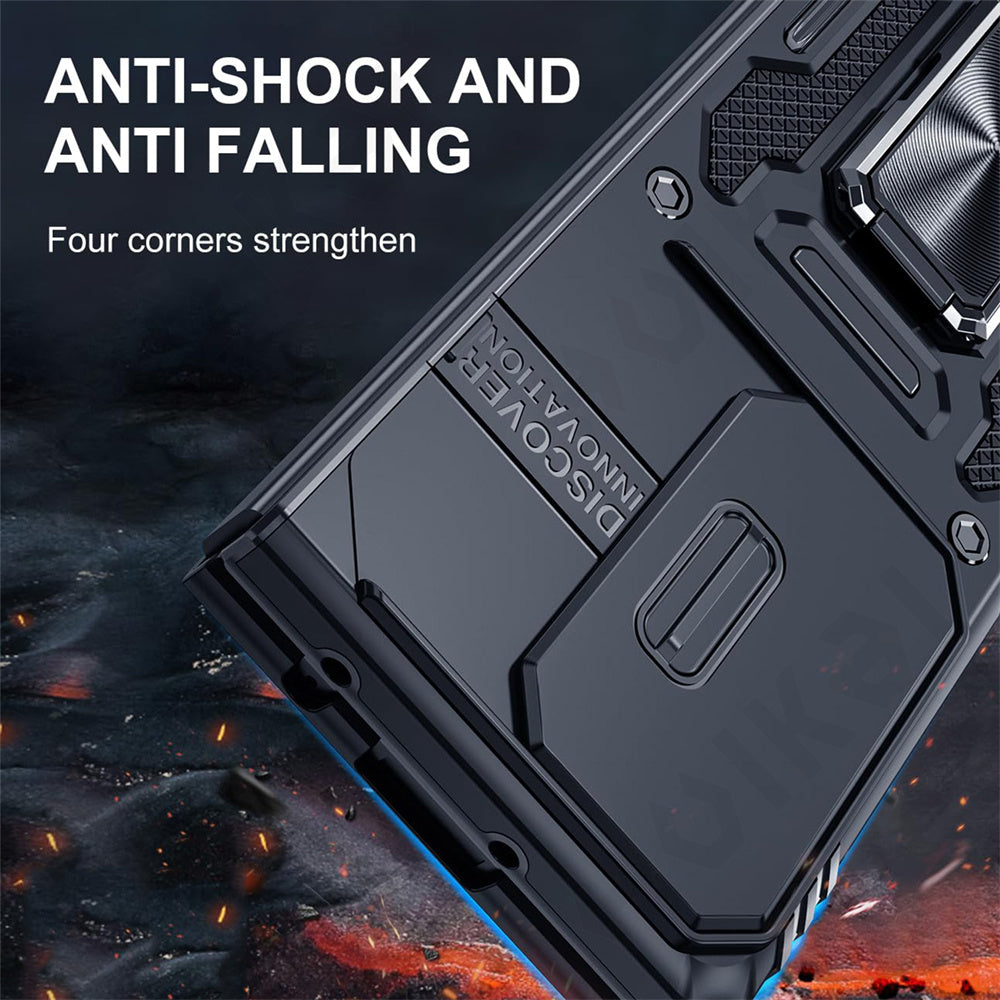 Shockproof Z Fold 6, 5, 4 Ring Stand Cam Slide Case