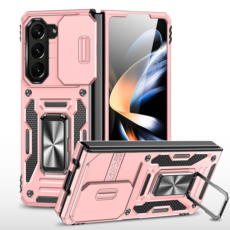 Shockproof Z Fold 6, 5, 4 Ring Stand Cam Slide Case