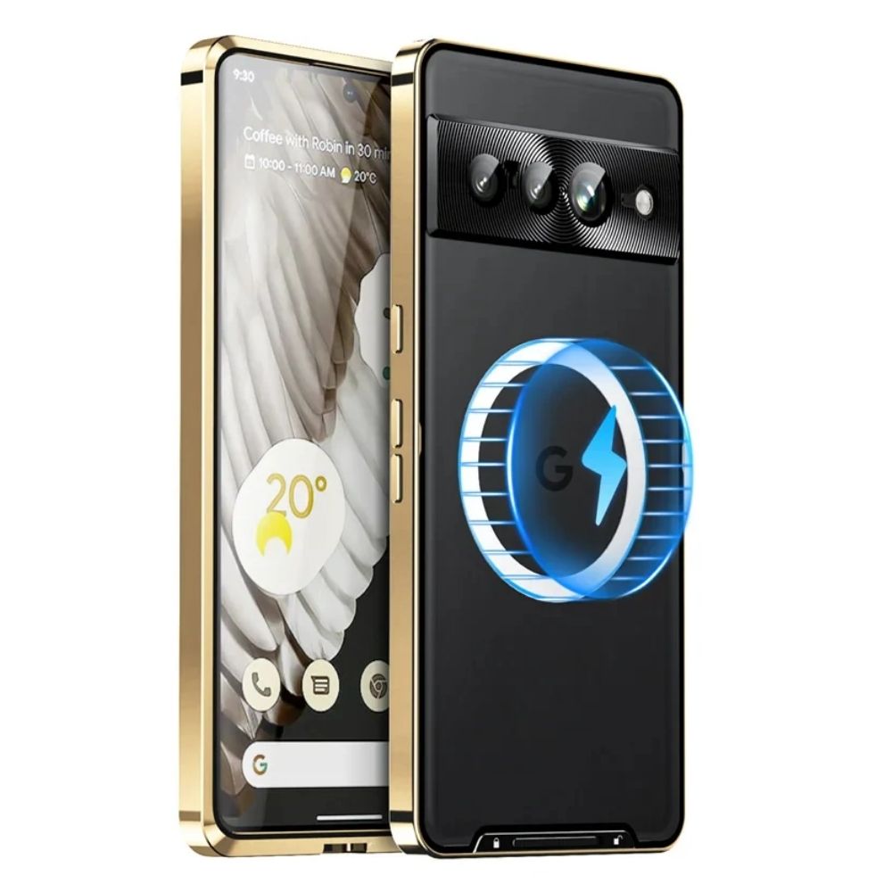 Magnetic Transparent Pixel 9, 8 Series Shockproof Case with Metal Armor & MagSafe