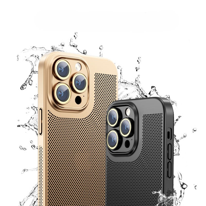 Electroplated Mesh Shell iPhone 16, 15, 14 Camera Protection Case