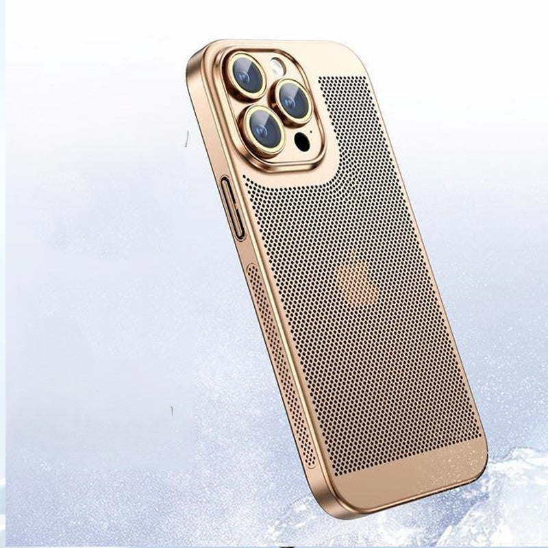 Electroplated Mesh Shell iPhone 16, 15, 14 Camera Protection Case