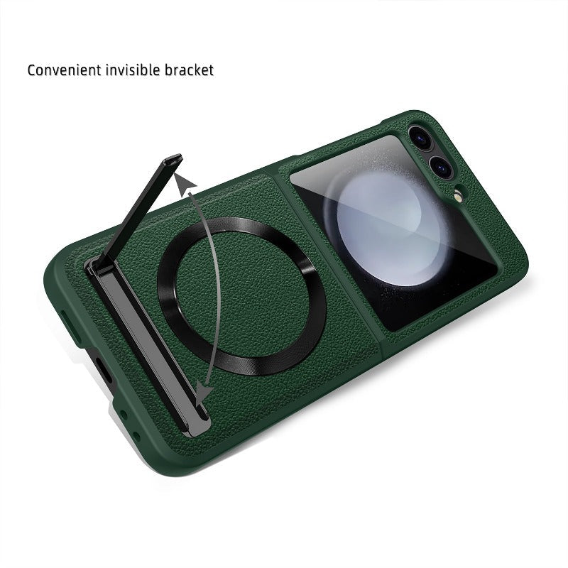 Leather Hinge Magnetic Kickstand Z Flip 6 Case