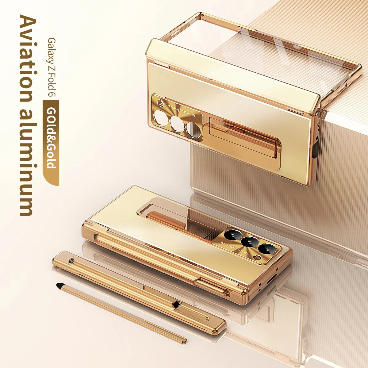 Alloy Z Fold 6, 5 Pen slot, Kickstand Soft Case