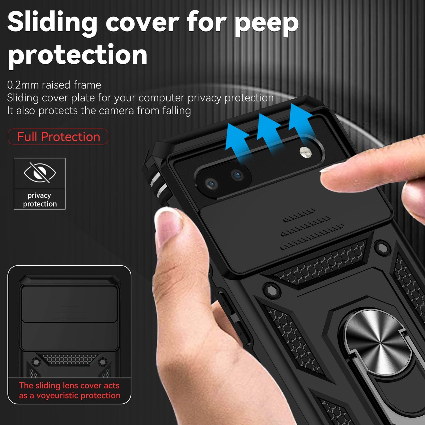 Slide Pixel 9 , 8 Military Shockproof Case with CamSlide