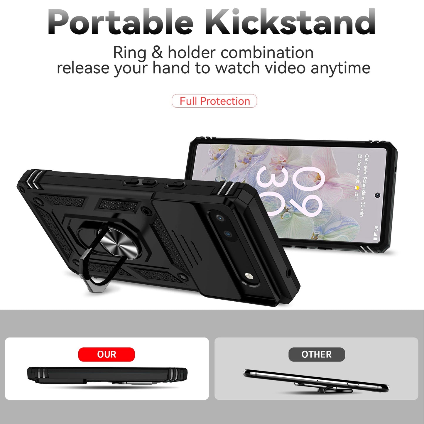 Slide Pixel 9 , 8 Military Shockproof Case with CamSlide