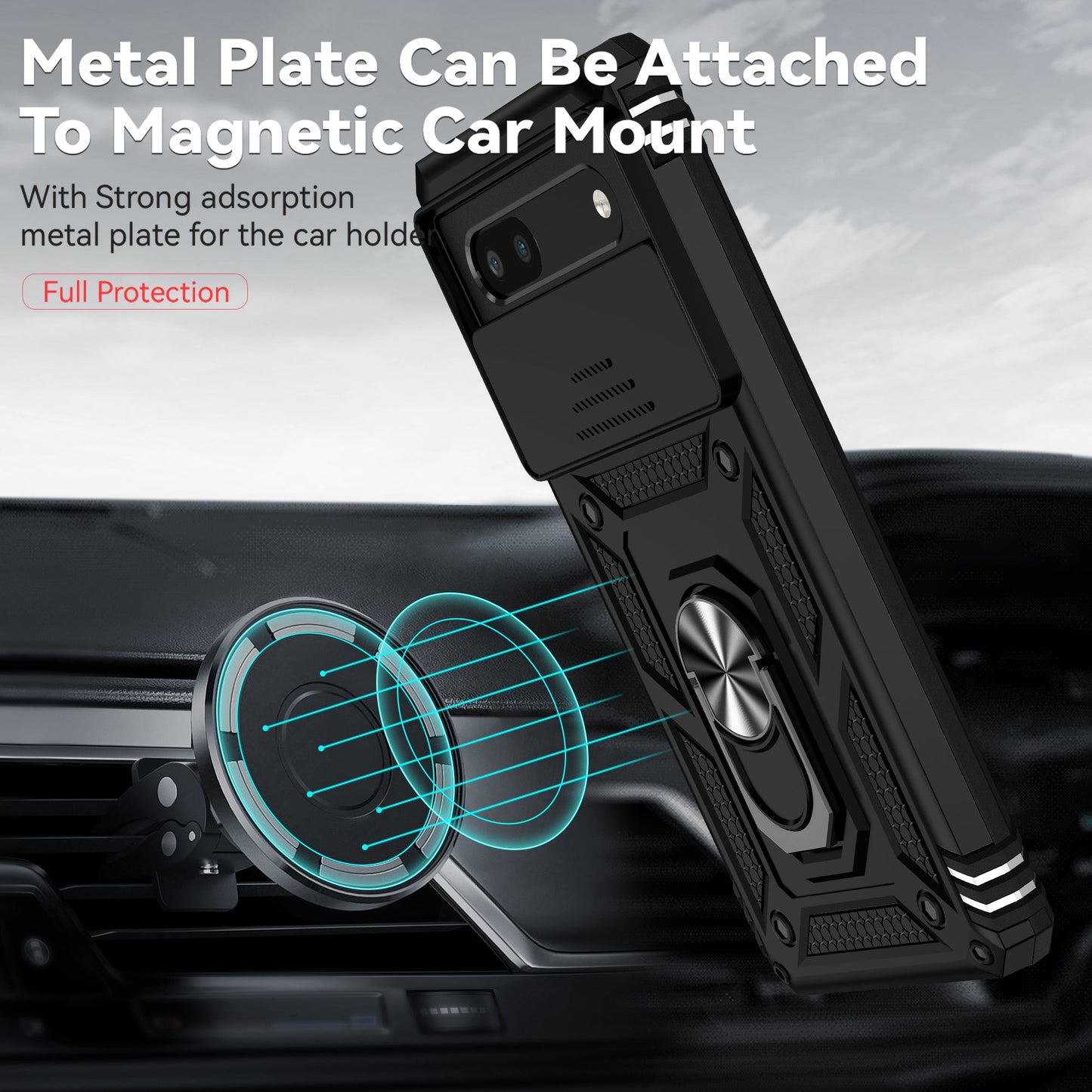 Slide Pixel 9 , 8 Military Shockproof Case with CamSlide
