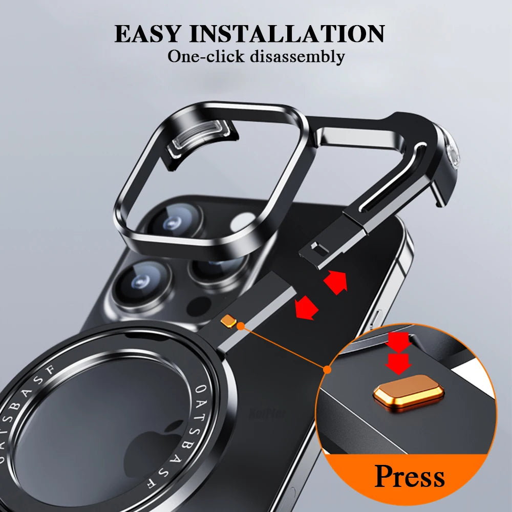 AeroShield Z Stand Magnetic 360° Rotating Frame & Shockproof iPhone Case