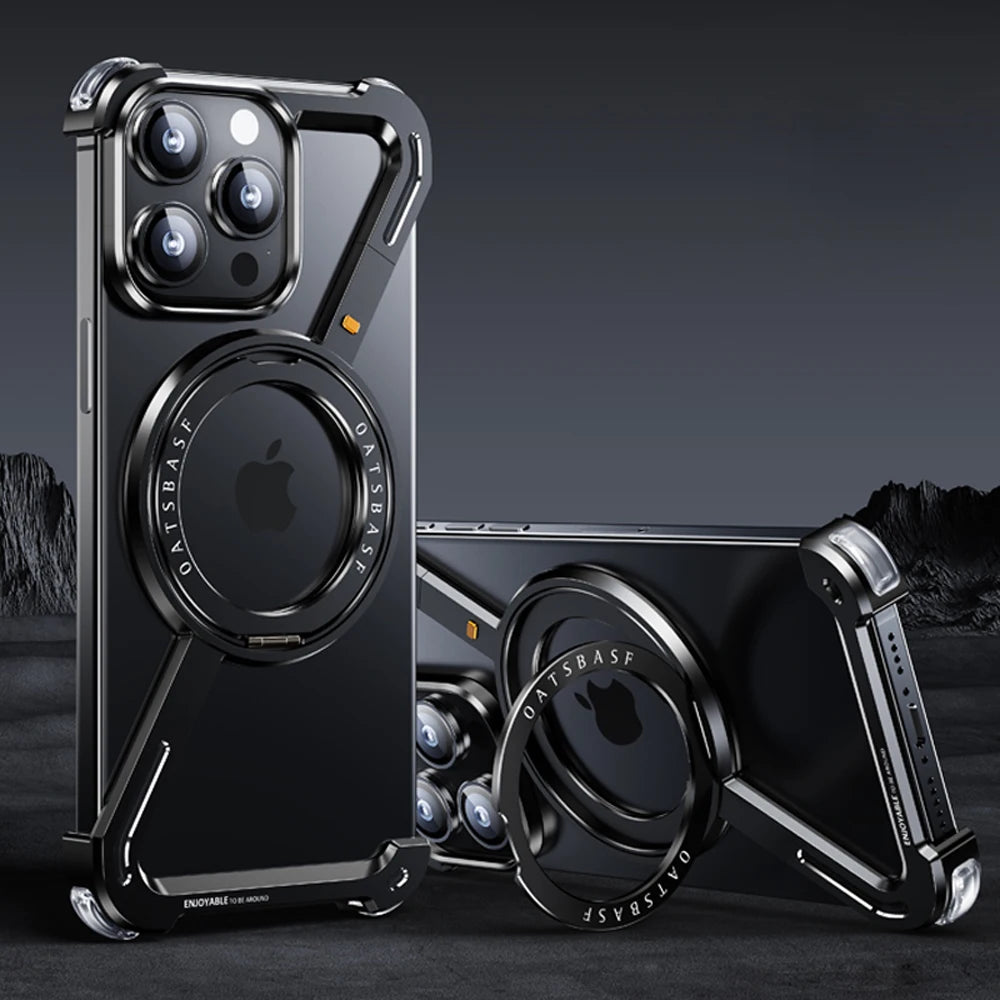 AeroShield Z Stand Magnetic 360° Rotating Frame & Shockproof iPhone Case
