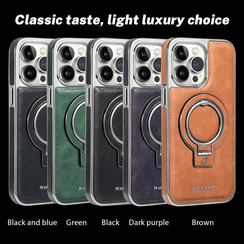 PrestigeFlex Leather MagSafe & Hidden Stand iPhone Case