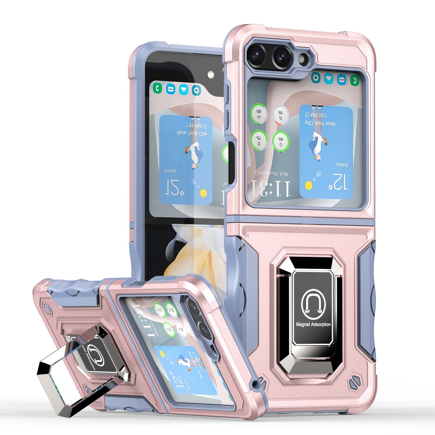 Defender Z Flip 6, 5, 4, 3 Defender Case Military-Grade with Magnetic Stand
