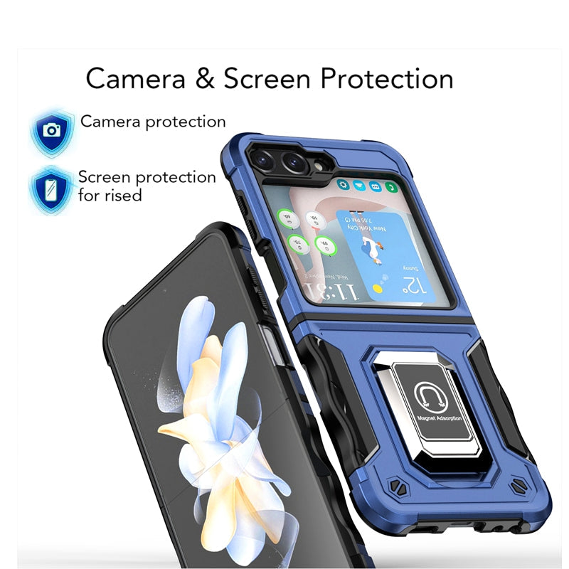 Defender Z Flip 6, 5, 4, 3 Defender Case Military-Grade with Magnetic Stand