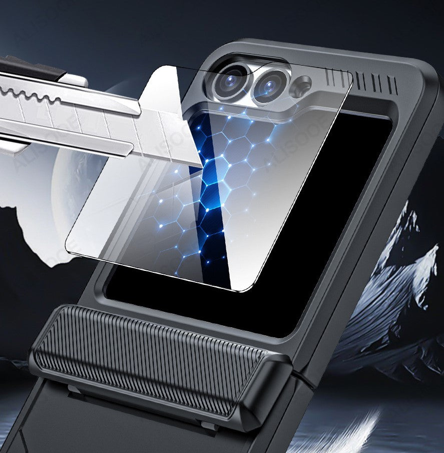 Hinge Armor Z Flip 6 Case with Small Screen Glass Protection