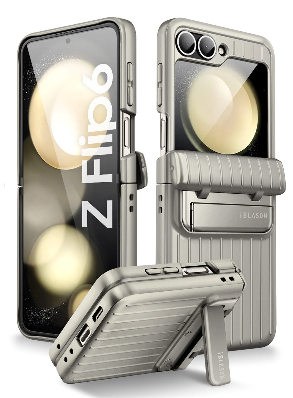 Rugged Z Flip 6, 5 - Screen Protector & Kickstand Case
