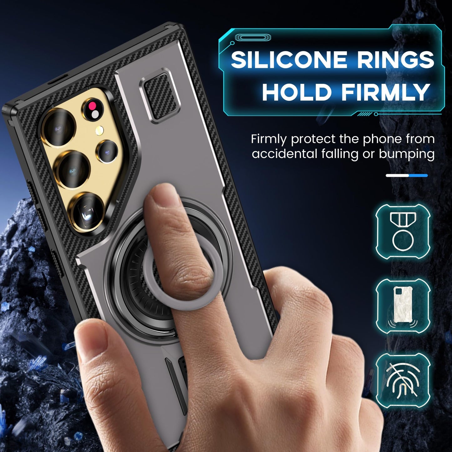 TitanRing S25 Ultra – Military-Grade Magnetic Kickstand Case
