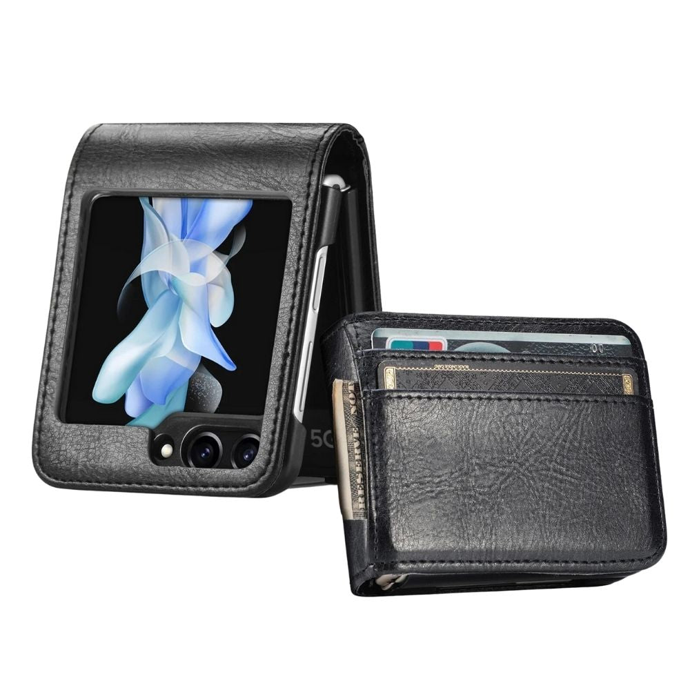 Shockproof Z Flip 6, 5 wallet Leather Case