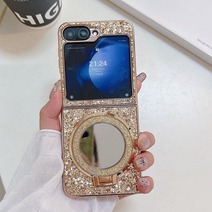 Glitter Diamond Case Flip 6, 5, 4 with MagSafe Kickstand