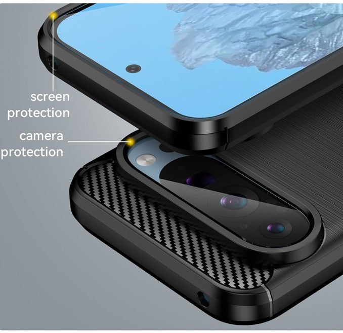 Carbon Shockproof Case for Pixel 9 Pro, Pixel 9 Pro XL - Drop Protection & Soft TPU