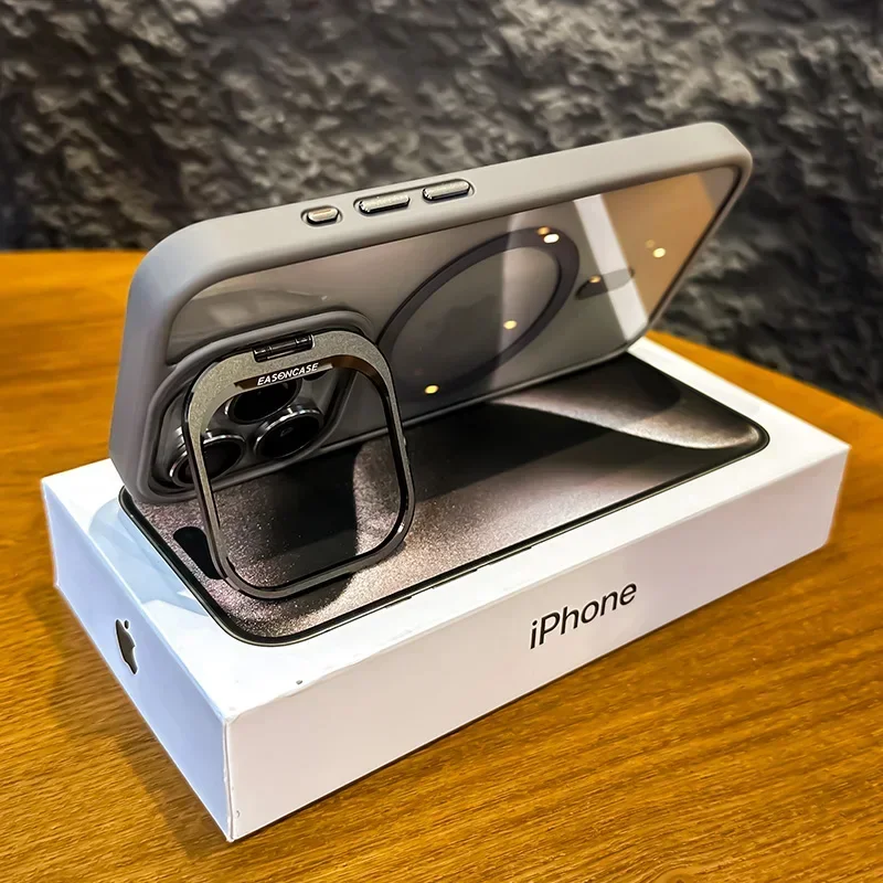 Clear MagSafe iPhone 16, 15, 14 Camera Ring & Kickstand Case