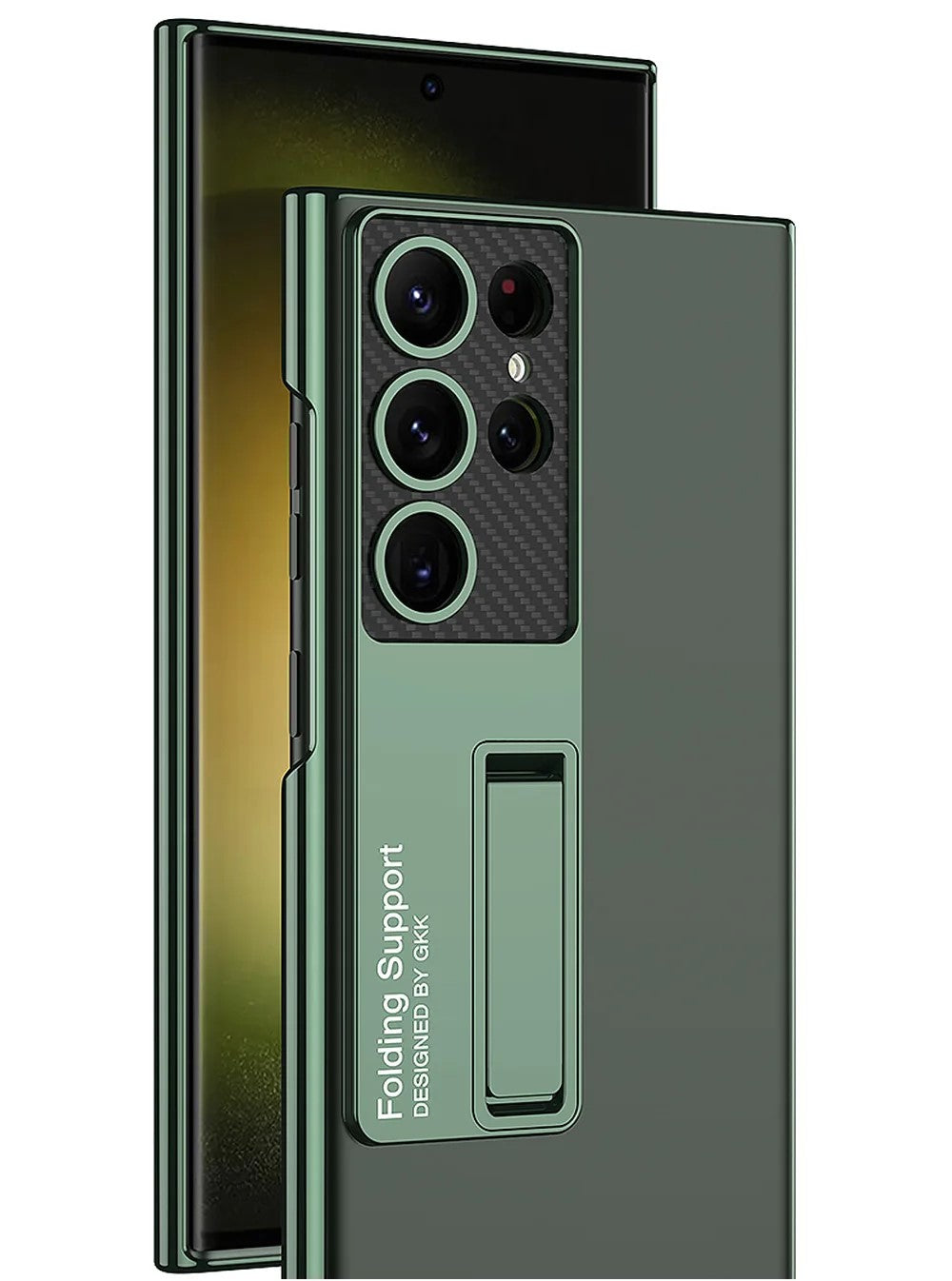 GlacierShield S25 Ultra – Electroplated Clear Case with Kickstand & Shockproof Protection