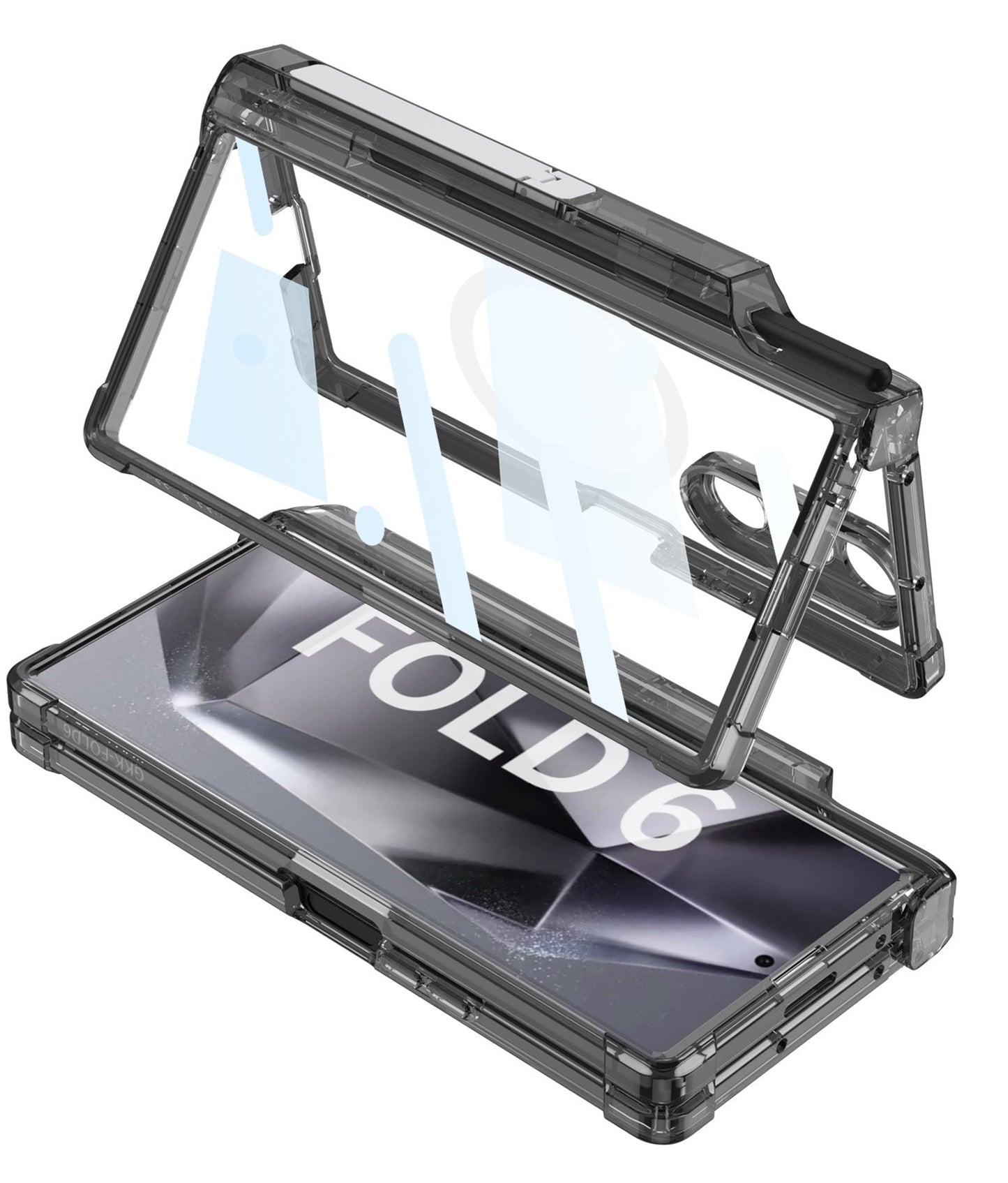 Clear Z Fold 6 Magnetic Shockproof Case