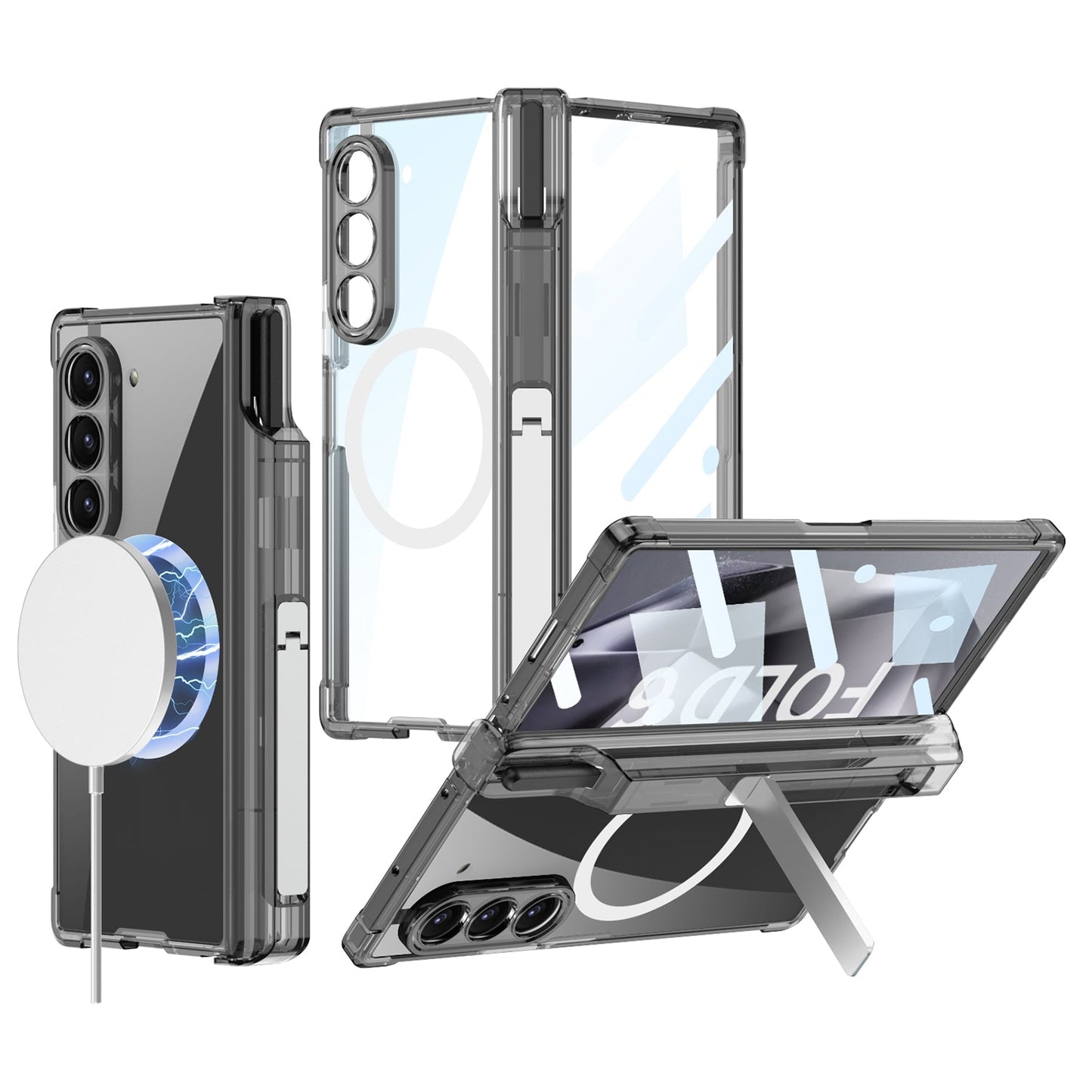 Clear Z Fold 6 Magnetic Shockproof Case