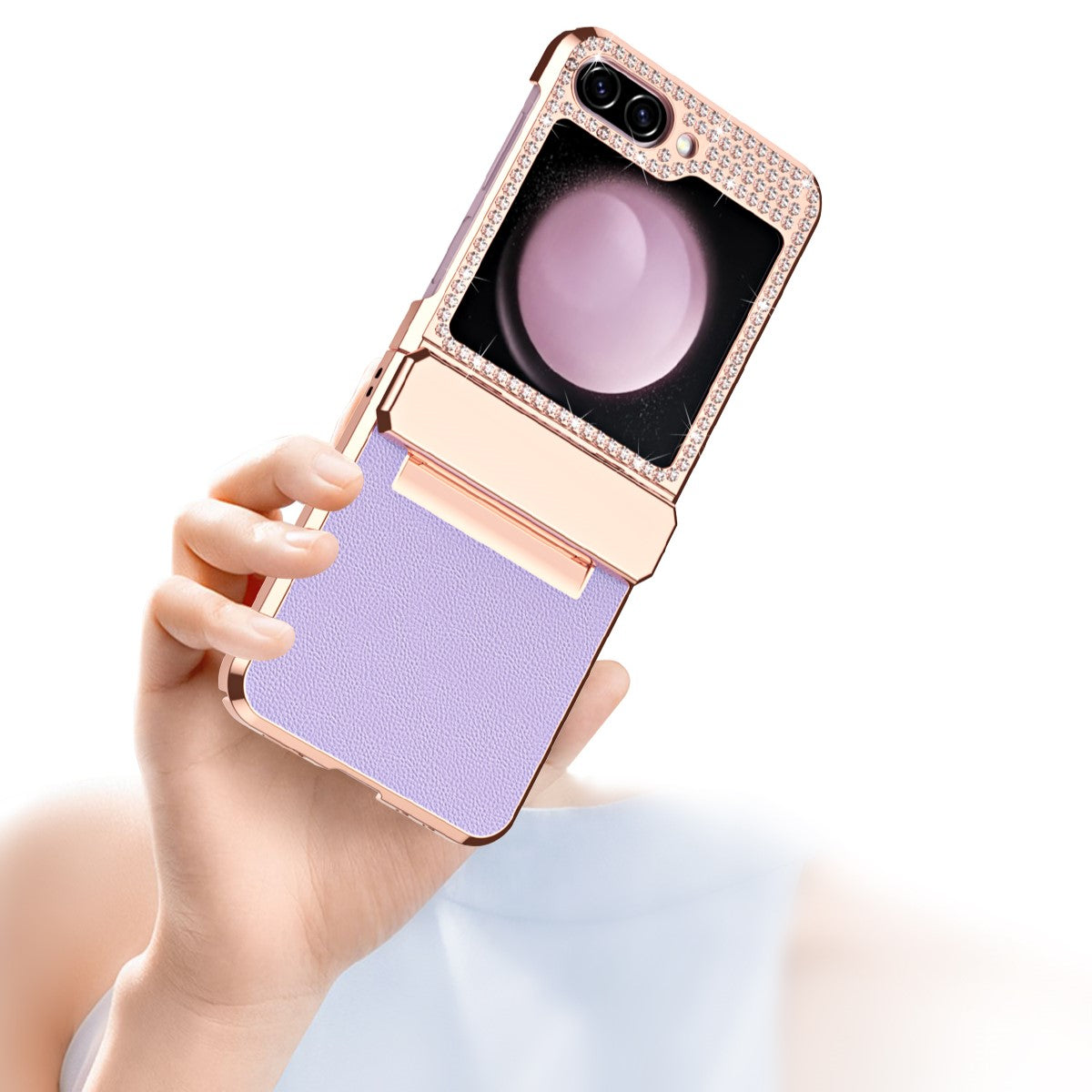 Diamond Z Flip 6, 5, 4 Electroplated Leather Case