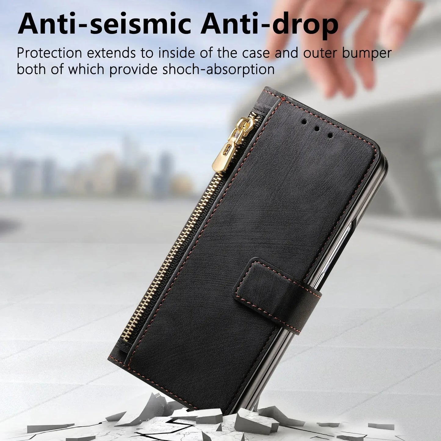 Luxury Leather Z Fold 6, 5, 4 Wallet Case