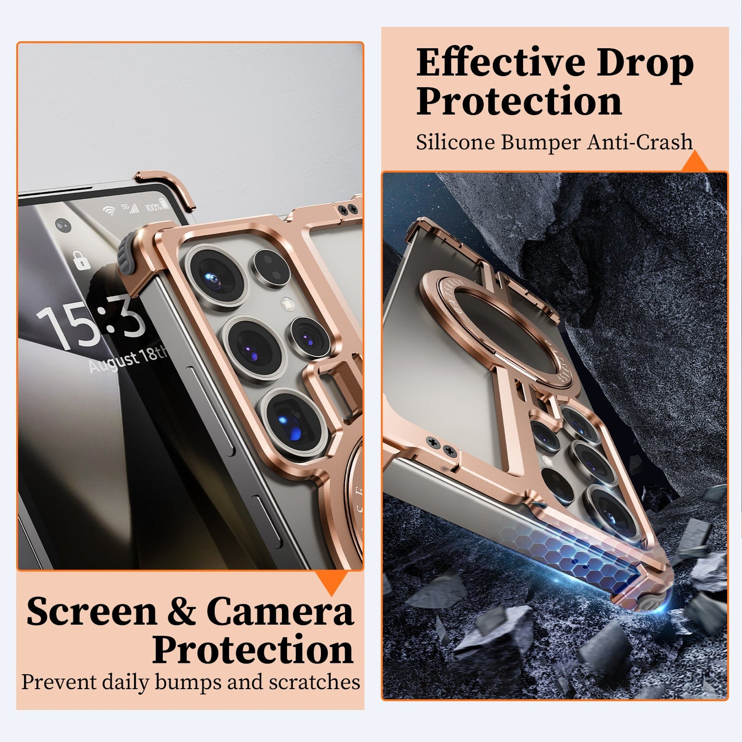 MagShield S25 Ultra – Magnetic Shockproof Case with 360° Ring Stand