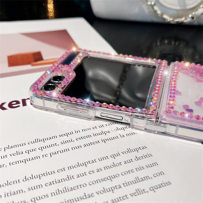 Quicksand Z Flip 6 ,5 ,4 ,3 Case Luxury Glitter Diamond Clear Cover
