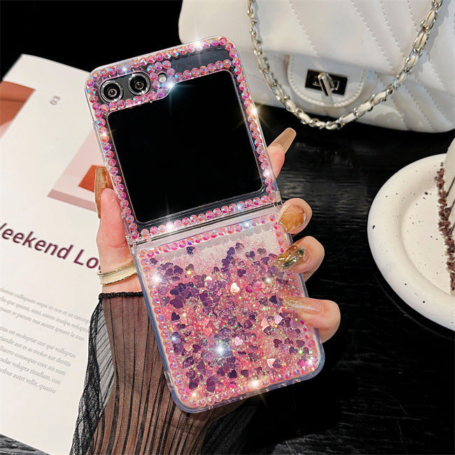 Quicksand Z Flip 6 ,5 ,4 ,3 Case Luxury Glitter Diamond Clear Cover