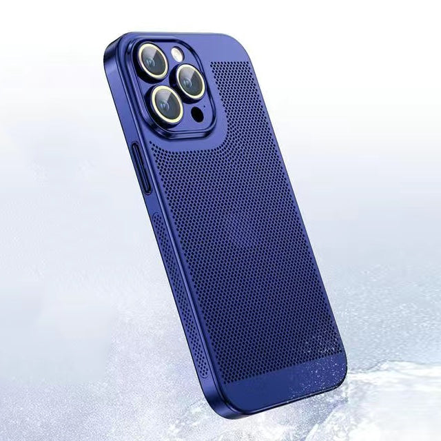 Electroplated Mesh Shell iPhone 16, 15, 14 Camera Protection Case