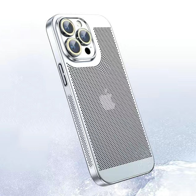 Electroplated Mesh Shell iPhone 16, 15, 14 Camera Protection Case