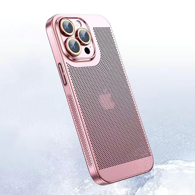 Electroplated Mesh Shell iPhone 16, 15, 14 Camera Protection Case