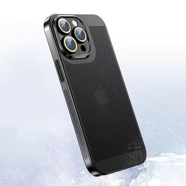 Electroplated Mesh Shell iPhone 16, 15, 14 Camera Protection Case