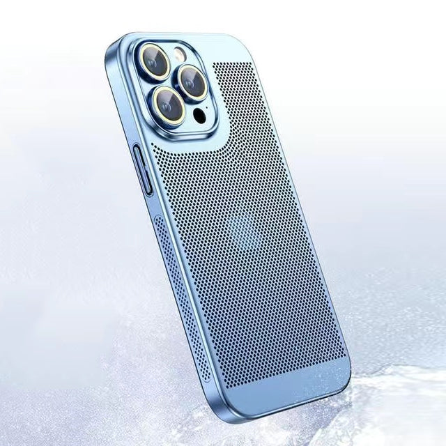 Electroplated Mesh Shell iPhone 16, 15, 14 Camera Protection Case