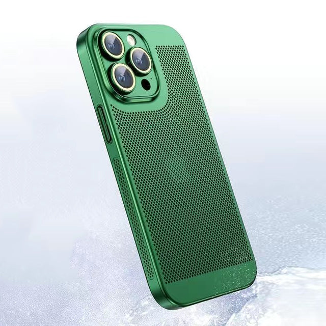 Electroplated Mesh Shell iPhone 16, 15, 14 Camera Protection Case