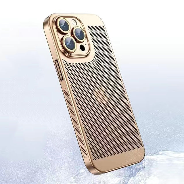 Electroplated Mesh Shell iPhone 16, 15, 14 Camera Protection Case