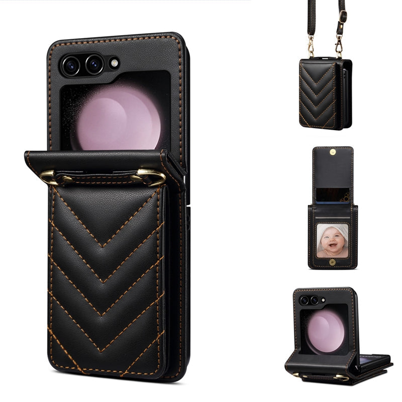 Wallet Leather Z Flip 6,5,4,3 Crossbody Case