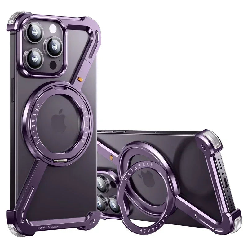 AeroShield Z Stand Magnetic 360° Rotating Frame & Shockproof iPhone Case