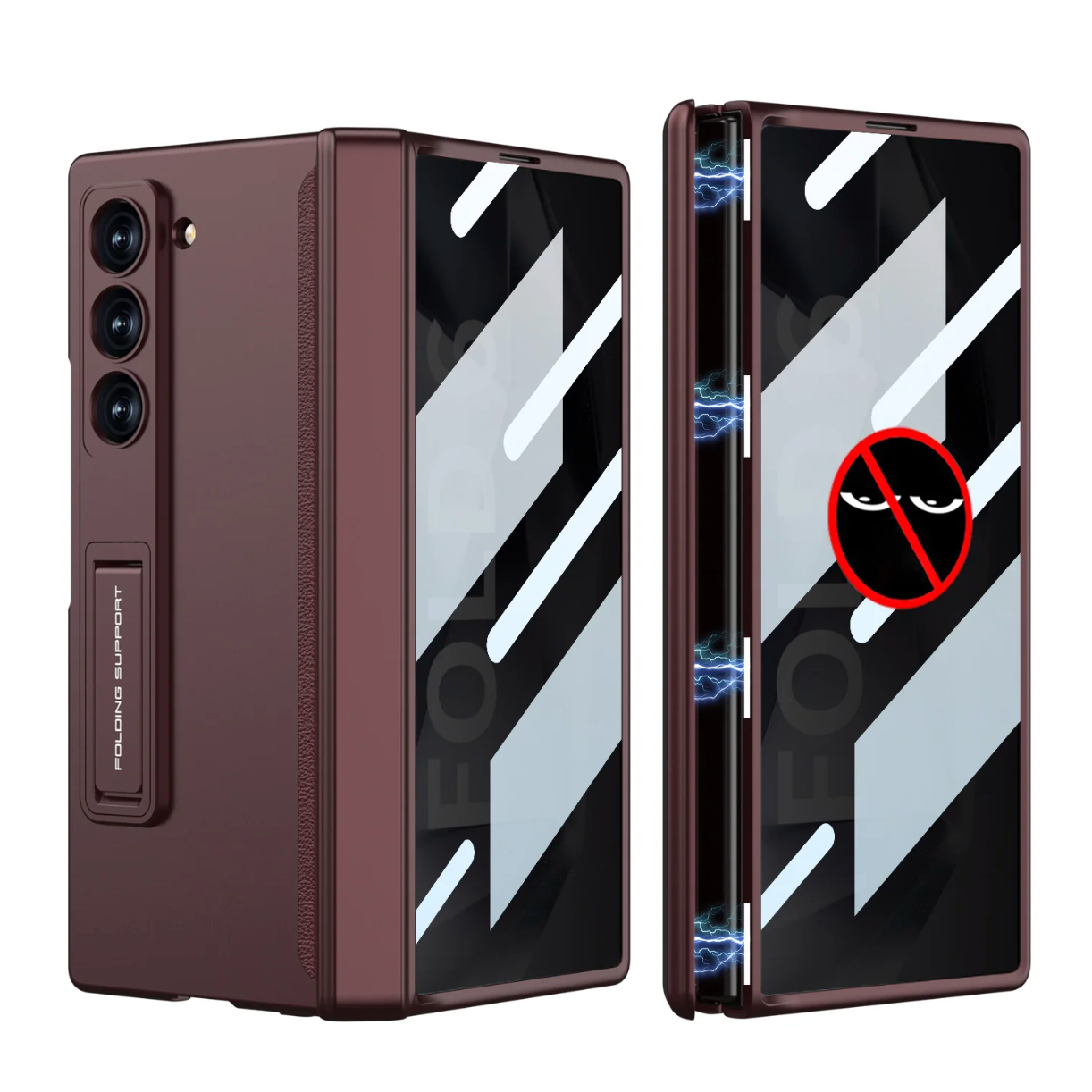 Anti-Peep Z Fold 6 Case 360° Full Protection ,Magnetic Hinge