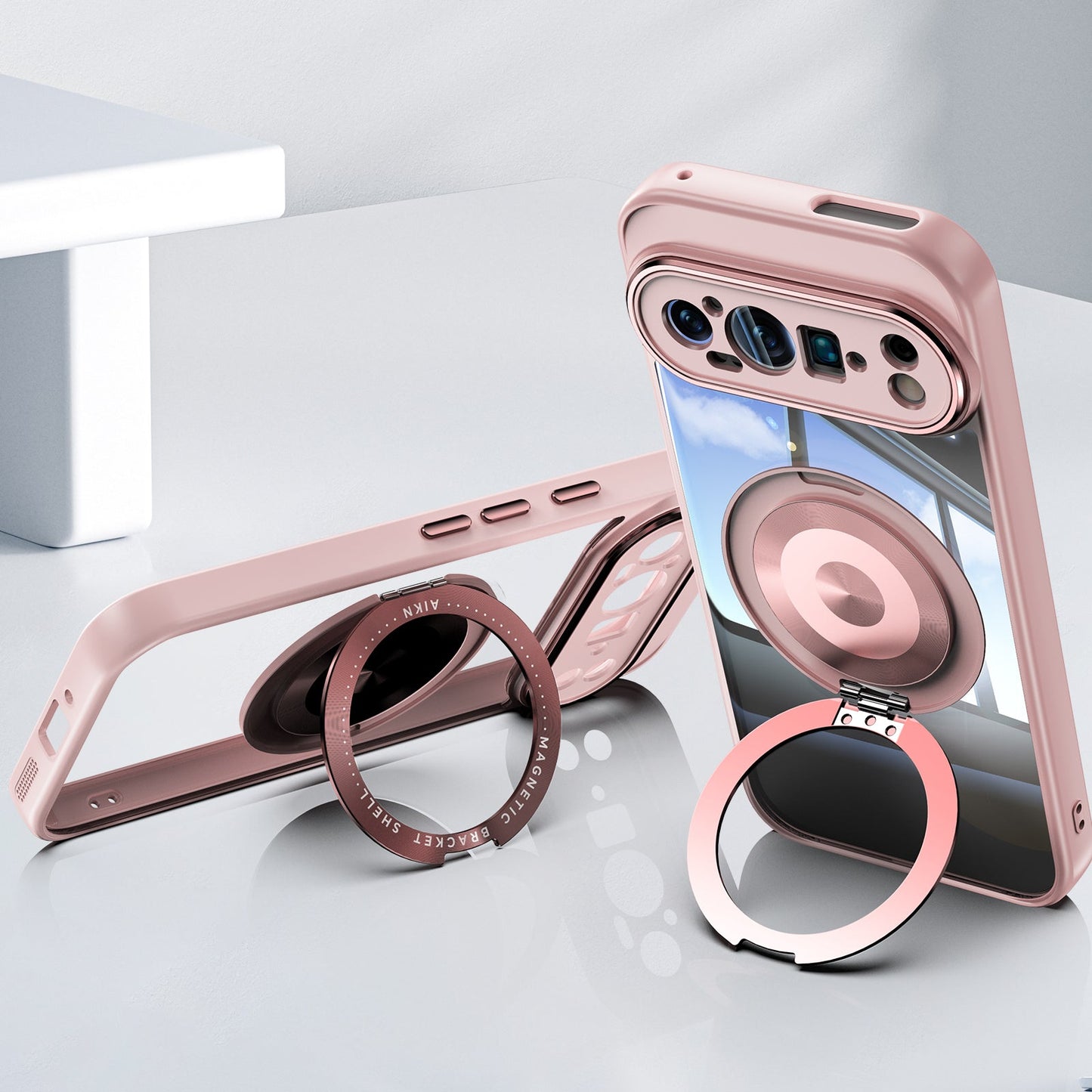 Spin Pixel 9 Pro XL, 9 Pro, 9 with 360° Stand Case with Lens Protection