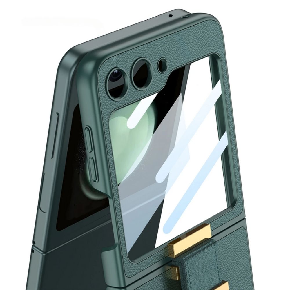 Leather 360° Z Flip 6, 5 Ring kickstand Screen Protector