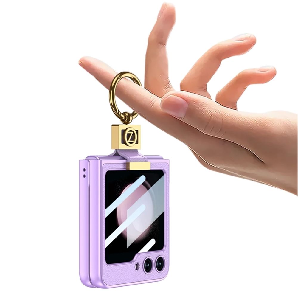 Leather 360° Z Flip 6, 5 Ring kickstand Screen Protector