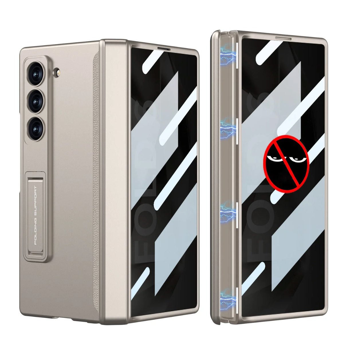 Anti-Peep Z Fold 6 Case 360° Full Protection ,Magnetic Hinge