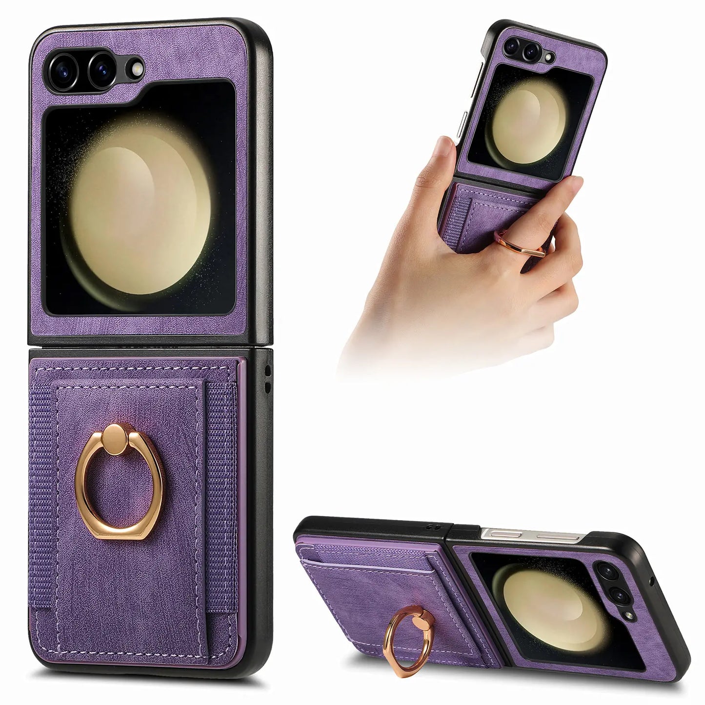 Vintage Z Flip 6, 5, 4 Magnetic Leather Wallet Case