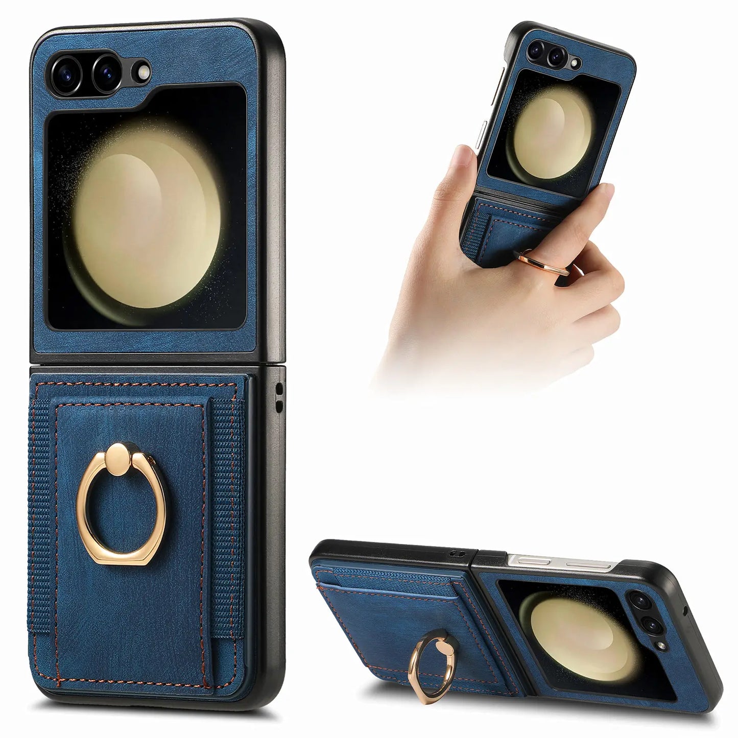 Vintage Z Flip 6, 5, 4 Magnetic Leather Wallet Case
