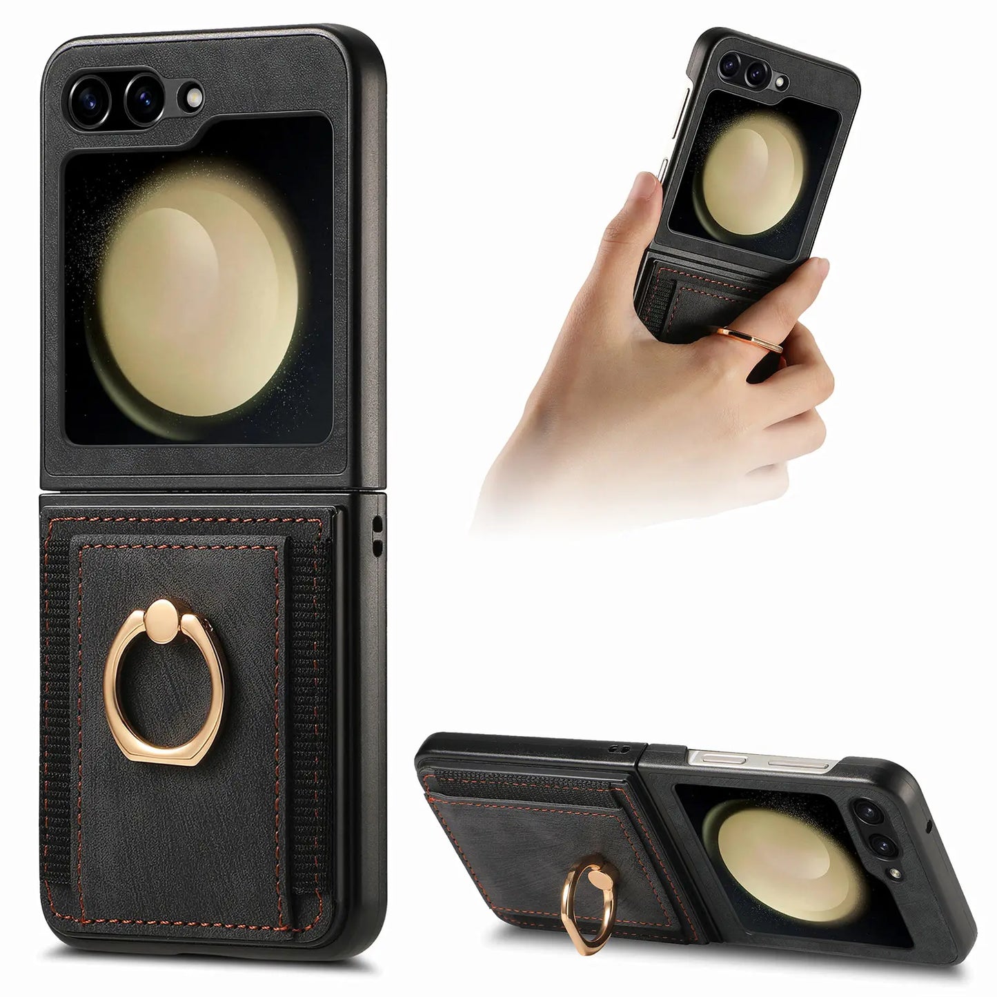 Vintage Z Flip 6, 5, 4 Magnetic Leather Wallet Case