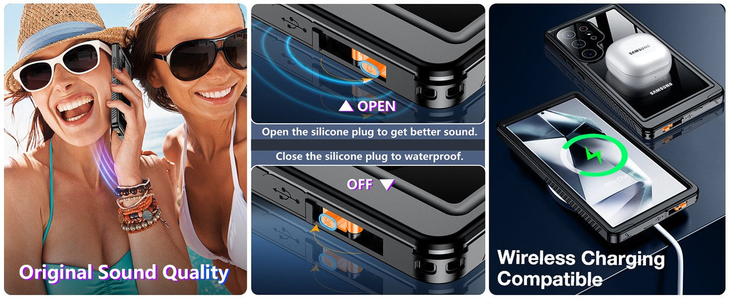 HydroGuard S25 Ultra – Waterproof & Rugged Shockproof Case