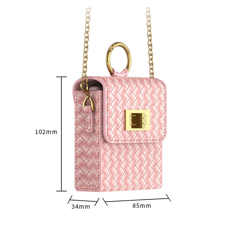 Luxury Leather Mini Bag with Gold Chain - Z Flip Series