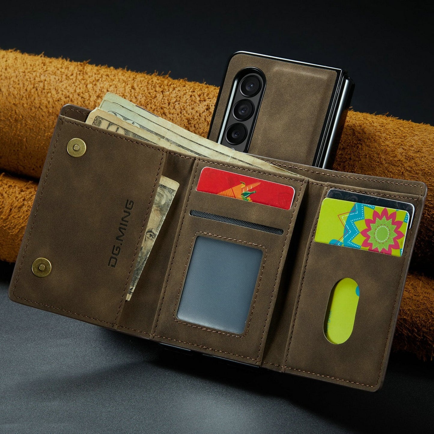 2-in-1 Luxury Leather Magnetic Case & Detachable Wallet - Z Fold 5